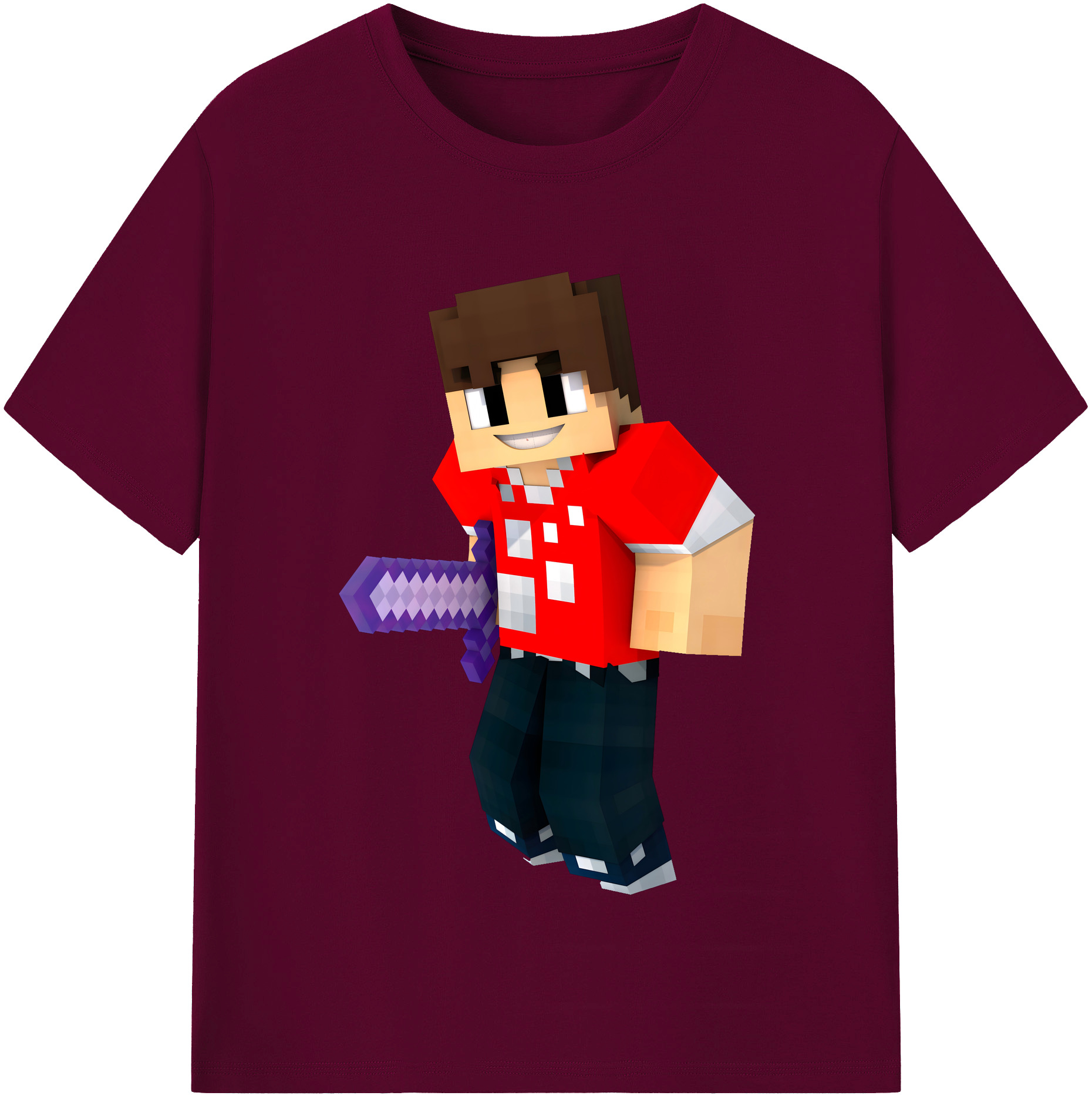 （画像用） マインクラフト ブロックの世界 Minecraft MC Block world レディースカジュアルプリントTシャツ（綿100％）
